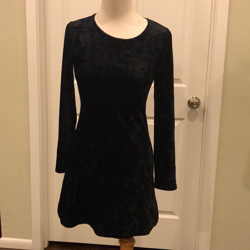 Crushed velvet mini dress